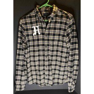 All Saints Flannel Button Up Shirt Plaid Mens S Outdoors